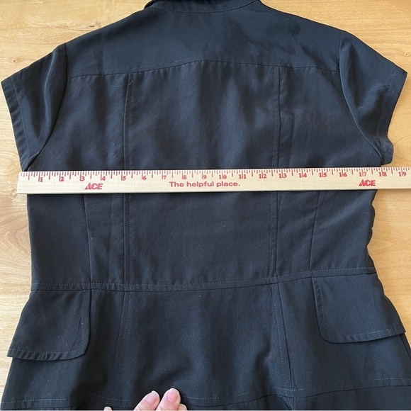 NANETTE LEPORE DRESS BLACK 8 ZIP FRONT SPORTY PICKLEBALL COASTAL GRANDMA CA… - Picture 7 of 13